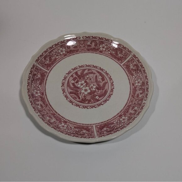 Syracuse Strawberry Hill Ceramic Dinner Plate Floral Red White Vintage - Picture 1 of 8